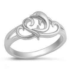 Dolphin Heart Ocean Animal Filigree Ring 925 Sterling Silver Band Jewelry Female Male Unisex Size 6 All our silver jewelry is crafted from .925 silver also commonly referred to as sterling silver. Sterling silver is the standard for beautiful high-quality silver jewelry and can not be replicated by lower priced silver plated jewelry. It is 92.5% pure silver, mixed with alloys to add strength and durability to stand the test of time. We promise superior service which includes fast shipping, great Dolphin Jewelry, Silver Pendant Lighting, Marcasite Jewelry, Silver Necklaces Women, Female Male, Band Jewelry, Silver Plated Jewelry, Filigree Ring, Engraved Necklace