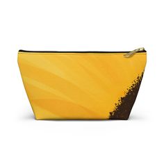 "Sunflower Makeup Bag, Sunflower Gift For Friend, Floral Pencil Case, Summer Accessory Pouch, Garden Aesthetic, Sunflower Pouch, Spring Bags. Cute, abstract sunflower bag! T-BOTTOM ACCESSORY POUCH *Small: Length 8.66\", Width 2.36\", Height 4.72\" *Large: Length 12.6\", Width 3.15\", Height 7.28\" *100% Polyester *With Non-Woven Laminate Inside - Matches Zipper *All Over Print *White or Black Zipper *Gold Color Zipper Head *Do NOT Bleach or Dry-Clean *Designed, Printed, and Shipped from the USA. Yellow Zipper Pouch For Personal Use, Yellow Rectangular Pencil Case With Zipper, Yellow Rectangular Zipper Pouch Pencil Case, Yellow Rectangular Zipper Pencil Case, Yellow Pouch Cosmetic Bag For Gift, Yellow Pouch Pencil Case Gift, Yellow Pouch Pencil Case As Gift, Yellow Pouch Cosmetic Bag For Daily Use, Yellow Zipper Pouch Cosmetic Bag For Everyday Use