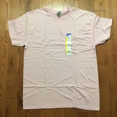 GILDAN LIGHT PINK SOLID T SHIRT SIZE LARGE NEW WITH TAGS Basic Pink Cotton Shirt, Plain Pink Cotton Tops, Pink Plain Cotton Tops, Casual Plain Pink T-shirt, Light Pink Solid, Solid T Shirt, Pink Solid, Favorites List, Sell Items