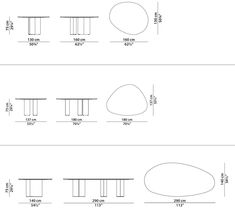 the table sizes and measurements are shown for each individual to see in this drawing,