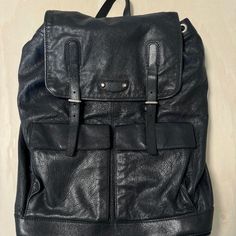 Balenciaga Sheepskin Traveler Backpack Its In Great Condition, Very Rarely Used. No Major Signs Of Wear. Leather In Good Shape, No Cracks Or Tears. All Zippers And Buckles Functional Color Is More Of A Grey With A Tint Of Blue Very Rare Backpack That Is Hard To Come By Aproximate Dimensions - W13.2 X H17.7 X D6.1inch Big Interior Compartment With Smaller Interior Pocket Two Outside Easy Access Pockets With Magnetic Closures One Large Bottom Zipper Compartment Traveler Backpack, Travel Backpack, Very Rare, Easy Access, Balenciaga, Conditioner, Backpacks, Zipper, Signs