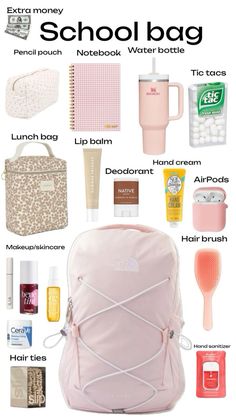 Preppy Stuff For School, Backpack Ideas Aesthetic, Back To School Wishlist, What To Pack In Your School Bag, Best School Backpacks