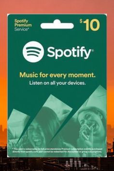 spotify music for every moment, listen on all your devices with $ 10 gift card