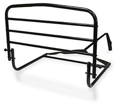 a black metal rack with two bars on it