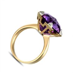 Welcome to Elegant Art Jewelry!  Material: 14k Yellow Gold Stone: Amethyst Stone Size: 15mm×15mm Stone Weight: 9.02ct Side Stone: Diamond Diamond: 0.05ct Gemstone Cut: Round Cut Gold Weight: 3.55 gram Personalization: 9K/14K/24K/GOLD/SILVER/PLATINUM/ROSE-GOLD/WHITE GOLD. (Contact me)  Amethyst Ring, Amethyst Cuff Ring, 14k White Gold Ring, Round Shape Ring, Amethyst Ring, Amethyst Engagement, Open Design Ring, Amethyst Round, Amethyst Natural, Purple Amethyst Ring, Purple Gemstone Ring, Gemstone Purple Brilliant Cut Diamond Ring For Formal Occasions, Formal Purple Diamond Ring With Brilliant Cut, Elegant Amethyst Rings With Brilliant Cut, Fine Jewelry Yellow Gold Amethyst Ring With Brilliant Cut, Brilliant Cut Yellow Gold Amethyst Ring, Gold Amethyst Ring With Brilliant Cut Diamond, Yellow Gold Amethyst Ring With Brilliant Cut, Formal Amethyst Ring With Diamond Cut, Formal Amethyst Diamond Cut Ring