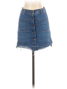 Zara Denim Skirt Size: X-Small Bottoms - used. 1% Spandex, 99% Cotton | Zara Denim Skirt: Blue Bottoms - Size X-Small Cheap Zara Denim Skirt, Zara Denim Skirt, Blue Denim Skirt, Blue Solid, Casual Skirt, Denim Skirt, Womens Bottoms, Blue Denim, Women Handbags