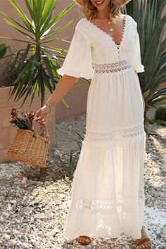 Stitching Embroidery, Bohemian Dresses, Bohemian Maxi, Bohemian Maxi Dress, Dresses Xxl, Bohemian Dress, Boho Wedding Dress, Flared Sleeves, Xl Dress