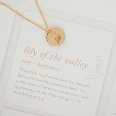 May Birth Flower - Lily of the Valley | Made By Mary Birth Flower Jewelry Collection May Birth Flower, March Birth Flowers, February Birth Flowers, May Birth Flowers, January Birth Flowers, Flower Necklace Gold, April Birth Flower, Dogeared Jewelry, Birth Flower Necklace