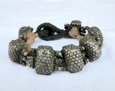 "Ethnic Tribal Old Silver Beads Bracelet From Rajasthan Northern India. Many Silver Units Beads Strung together on a Wide yarn base. Beautiful Collection piece in very Good Condition. Length-18.5 cm(7.28 \"),Width- 2.5 cm(0.98\"), Weight-100 Grams(3.52 ounces)." Traditional Polished Beaded Bracelets For Festivals, Bohemian Silver Beads Bracelets For Festive Occasions, Traditional Beaded Bracelets With Spacer Beads For Festival, Traditional Large Beads Bracelets For Festival, Traditional Black Beads For Bracelets, Traditional Large Beads Bracelet For Festival, Traditional Large Beaded Bracelets For Festivals, Traditional Silver Beaded Bracelets For Festivals, Traditional Bracelets With Polished Beads For Festivals