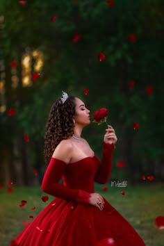 Debutante de vestido vermelho com petalas caindo Quinceañera Photoshoot Ideas Short Dress, Red Quince Photoshoot Ideas, Quinceanera Photoshoot Ideas Butterfly, Red Quince Photoshoot, Quinceneara Photo Shoot, Quince Pics Ideas