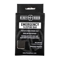 When you are caught out in the cold and need emergency shelter or bed, have the Emergency Sleeping Bag by Ready Hour on hand. This bag reflects body heat back to the body and can be useful in the prevention of hypothermia. The bag opens up to 90" x 39" which is nearly the size of a twin bed. It's made of a metallic and polyester fabric, is high visibility and lightweight, and can even be used with your regular sleeping bag to increase insulation and warmth. This long lasting, reusable product is Emergency Go Bag, My Patriot Supply, Emergency Essentials, Lightweight Sleeping Bag, Emergency Blanket, Emergency Food Storage, Emergency Bag, Caught Out, Survival Supplies