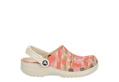 Crocs Classic Prints Women's Clog You can't go wrong with the Classic Prints women's Clog by Crocs. The Iconic Crocs Comfort material offers lightweight, flexible cushioning and a gentle massaging sensation, while the well-ventilated stucco printed upper circulates air for a cool, dry fit. Synthetic upper Slip-On w/heel strap Iconic Crocs Comfort footbed EVA outsole Summer Slip-resistant Clogs, Clog Crocs, White Crocs, Classic Prints, Rack Room Shoes, Rack Room, Womens Clogs, Strap Heels, The Well