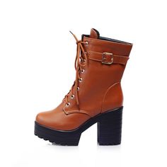 Fashion women boots for comfort and fit. A general use boot, perfect for everything from shopping to walking the dog. The boots is something which would always be in fashion no matter what is the latest fashion trend. Heel Height: 9cm Platform Height: 3cm Shaft Height: 15cm Size Guide: Euro/CN 34 = foot length 21.5-22cm (Foot width=8-8.5cm) Euro/CN 35 = foot length 22-22.5cm (Foot width=8.5cm) Euro/CN 36 = foot length 22.5-23cm (Foot width=8.5-9cm) Euro/CN 37 = foot length 23-23.5cm (Foot width= Trendy Fall Platform Boots For Outdoor, Trendy Platform Boots For Fall Outdoor, Brown High-top Heeled Boots For Winter, Trendy Platform Boots For Fall Outdoor Activities, Winter High-top Brown Heeled Boots, Trendy Brown Mid-calf Boots With Reinforced Heel, Brown Winter Moto Boots With Platform, Trendy Brown Combat Boots For Winter, Trendy Brown Winter Combat Boots