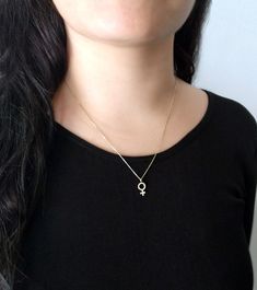 14K 9K Female Symbol Necklace, Feminist Necklace, Solid Gold Charm necklace, Girl Power, Dainty rose gold necklace, Gift Women, Venus gold necklace, Feminism Necklace, Rose Gold Necklace, Yellow Gold Necklace, Venus symbol necklace, FREE EXPRESS SHIPPING A delicate 14K or 9K solid gold necklace with a female symbol charm. 'Be a girl with a mind, be a women with attitude and a lady with class.' ;) ------------------------------------------- D E T A I L S 14K Solid Gold or 9K Solid Gold Venus symb Minimalist Charm Necklaces With Delicate Chain, Rose Gold Sterling Silver Charm Necklaces, Delicate Chain Jewelry As A Gift For Her, Delicate Chain Jewelry, Gift For Her, Delicate Chain Jewelry Gift For Her, Delicate Round Pendant Jewelry, Dainty Charm Necklaces With Adjustable Chain, Dainty Clavicle Chain Charm Necklaces, Delicate Charm Necklace As Gift For Her