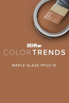 a paint can with the words behr colortrends on it and an image of a