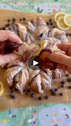 615K views · 7.2K reactions | 👇An amazing snack💕

💝For this recipe and our 240+ recipe E-book. See our profile or Comment the word “recipe” and we’ll send you a message💝

Cinnamon Blueberry Scroll Flower

Ingredients:

Dough:

2 1/4 tsp instant yeast
3/4 cup warm milk
1/4 cup sugar
3 tbsp butter, melted
1 egg
3 cups all-purpose flour
1/2 tsp salt

Filling:

1 cup fresh blueberries
1/4 cup sugar
1 tbsp cinnamon
2 tbsp butter, melted

Instructions:

Make Dough: Combine yeast, warm milk, and sugar. Let sit for 5 minutes. Add butter, egg, flour, and salt. Knead into a soft dough, cover, and let rise for 1 hour.
Prepare Filling: Mix sugar and cinnamon.
Roll & Fill: Roll dough into a rectangle. Brush with melted butter, sprinkle cinnamon sugar, and scatter blueberries. Roll tightly into a lo Pie Crust Cinnamon Rolls, Himalayan Sea Salt, Blueberry Compote, Squeezed Lemon, Blueberry Desserts, Vanilla Glaze, Compound Butter, Sugar Eggs, Blueberry Recipes