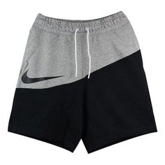 Nike Sportswear Swoosh Small Colorblock Sports Shorts Black Gray Blackgray BV5310-064 (Men's/Gift to Boyfriend) Sporty Color Block Workout Shorts, Sporty Color Block Gym Shorts, Color Block Athletic Shorts For Sports, Sportswear Bottoms With Color Block For Gym, Black Sporty Shorts With Contrast Color, Sporty Black Shorts With Contrast Color, Athleisure Color Block Sports Shorts, Athleisure Color Block Shorts For Sports, Gray Sports Shorts For Sports Season