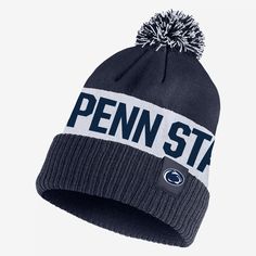 Top off your game-day look with this Penn State beanie. Made with soft acrylic that's both stretchy and comfortable, it helps keep you feeling extra cozy as you rep the Nittany Lions. Navy Casual Beanie Hat, Adjustable Beanie For Sports In Winter, Adjustable Winter Sports Beanie, Sports Beanie One Size Fits Most, Sports Beanie Cap One Size Fits Most, Sports Beanie Cap, Sports Beanie For Winter, Sporty Beanie For Cold Weather, Sporty Winter Beanie Hat