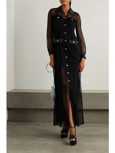 GUCCI Button-embellished leather-trimmed lace maxi dress | NET-A-PORTER Gucci Fitted Maxi Dress For Formal Occasions, Gucci Summer Dress For Night Out, Gucci Midi Evening Dress, Gucci Formal Maxi Length Dress, Gucci Maxi Party Dress, Gucci Maxi Dress For Party, Gucci Fitted Maxi Dress, Gucci Midi Length Evening Dress, Gucci Floor-length Evening Dress