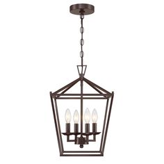 a light fixture with four lights hanging from the ceiling