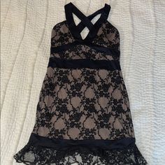 Black Lace Mini Bodycon Dress With Cross-Cross Straps In Back. Super Sexy! Never Worn. Size Large But I Would Say Fits More Like A Small-Medium. Black Lace Bodycon Dress, Bridesmaids Gowns, Mini Bodycon Dress, Lace Bodycon, Lace Bodycon Dress, Lace Dress Black, Bridesmaid Gown, Date Outfits, Dresses Black