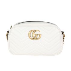 Gucci White Matelass Leather Small Gg Marmont Shoulder Bag 0.5lb Gucci Beige Handbags, Bags Gucci, Top Handbags, Gucci Gg Marmont, Gucci Models, Gg Marmont, Gucci Bags, White Bag, Michael Kors Jet Set