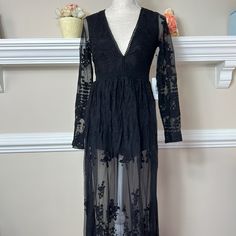 Reposhing This Item I Purchased From @All_aesthetics. Loved It, But Ready To Rotate For Something New. Questions? Leave A Comment Below! Long Skirt Dress, Stolen Heart, Morticia Addams, Long Romper, Lace Long Sleeve, Black Romper, Skirt Dress, Long Sleeve Lace, Long Skirt