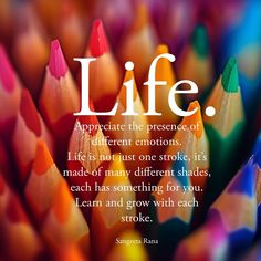 colored pencils with a quote about life