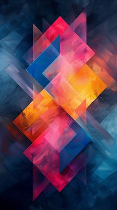 an abstract painting with different colors and shapes