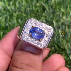 Ring Details - Natural Blue Sapphire - Main Stone Size: 8.00x6.00mm (Approximate) - Setting Stone: 1.50mm Cubic Zirconia in Setting - Ring Front Width: 12.5mm - Band Width: 5.8mm - Band Thickness: 2.00mm - Gross Weight: 15.00 grams - Handmade Ring - Sterling Silver 925, Hallmarked - Dimensions and Weight Depend on Variations in Sizes. - Available in all Sizes (Please ensure accurate ring sizing) - DM for Customizations **Note - Our Products are Made to Order According to Customer Expectations, S Ring Gifts, September Birthstone, Natural Blue Sapphire, Hand Engraving, Rings Statement, Handmade Ring, Handmade Silver, Ring Designs, Blue Sapphire