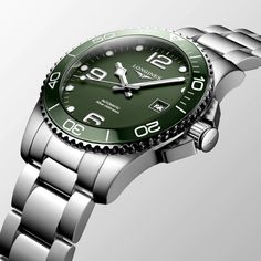 Longines HydroConquest 41mm Green Matt Dial Steel Men's Watch L37814066– Time Machine Plus Longines Hydroconquest, Swiss Watch Brands, Longines Watch, Event Logo, Commonwealth Games, Gents Watches, Limited Edition Watches, Buy Watches, Commonwealth