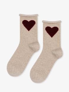 Love Cashmere Crew sock by Hansel from Basel. Beige Socks, Silk Socks, Heart Socks, Cashmere Socks, Sheer Socks, Black Camel, Soft Shoes, Roll Top, Womens Tights