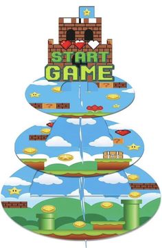 a paper game is shown with the words start game on it's top tier