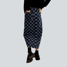 Channel your inner fashionista with our checkered long denim skirt from the 2023 Autumn Collection ââ‚?a timeless tribute to the Y2K style. perfectly tailored for the modern woman!Why You'll Fall In LoveThis elevated-waisted piece is an exquisite blend of classic Y2K vibe and contemporary fashion. with a unique mix of features to turn heads wherever you go. From its stretchy fabric to its printed print. this piece exudes effortless elegance and timeless sophistication.Unmissable Highlights: Y2K Plaid Cotton Relaxed Skirt, Plaid Pencil Skirt For Spring, Plaid Pencil Skirt For Spring Season, Highlights Y2k, Denim Skirts Online, Womens Denim Skirts, Long Denim Skirt, Denim Patterns, Autumn Collection