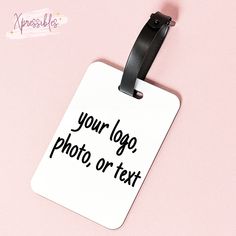 Personalized Custom bag tag / custom luggage tag features a name, photo, or logo and optional second side. Makes a great gift for anyone! ✨ PROPS ARE NOT INCLUDED, listing is for one bag tag only - Sizes are approximate, colors are representations as your screen and resolution may display the color differently, and picture of decal is not to scale. ✨ Tag measures approx 3.9" high x 2.7" wide ✨ Design is UV printed onto the tag which means it is permanent! No stickers or decals on this item. The design is on the front of the tag only. ✨ Optional 2nd side The design is professionally printed by me in my studio using my own equipment, UV print ink and printing technology. These are NOT print on demand items. We use only the highest quality permanent UV inks, we do NOT use off brand watered do Personalized White Luggage Tag For Travel, Customizable White Luggage Tag For Travel, Customizable Black Luggage Tag For Gift, Customizable Black Luggage Tag Gift, Customizable Black Luggage Tag For Personalized Gift, Customizable Black Luggage Tag As Gift, White Rectangular Luggage Tag For Travel, Customizable White Luggage Tag For Gift, Customizable White Luggage Tag Gift