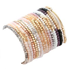 PRICES MAY VARY. Stackable Faceted Beaded Bracelet Set: Package includes 28pc different colorful delicate boho beaded multi layer versatile statement crystal bracelets in 2 styles ,chic and unique faceted beaded bracelet, brings positive attitude to your life. High Quality Material: The beads are made of acrylic and alloy, comfortable and gorgeous, do not irritate your skin. Faceted acrylic bead bracelets are conducive to make you charming. Stretch Bracelet: The length of beaded bracelet is abou Boho Beaded Bracelets, Stretch Beaded Bracelets Diy, Statement Bracelets, Faceted Bead Bracelet, Best Gifts For Mom, Cuff Jewelry, Beads Bracelets, Crystal Beads Bracelet, Beaded Cuff