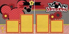 mickey mouse scrapbook cover with flowers and hearts