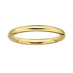 Gold-over-sterling silver construction offers radiant shine. Details:  2-mm width 18k gold over sterling silver  Size: 9. Color: Yellow. Gender: female. Age Group: adult. Stones Rings, Stack Ring, Stacked Stone, Ring Collections, Stackable Rings, Stacking Rings, Womens Jewelry Rings, Stone Rings, Silver Color