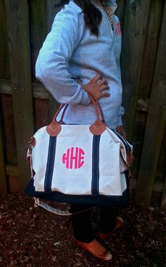 Canvas Satchel/Duffel Sand Recipe, Monogram Bags, Covington Ky, Canvas Satchel, Overnight Bags, Monogram Bag, Dream Clothes, Weekender Bag, Preppy Style