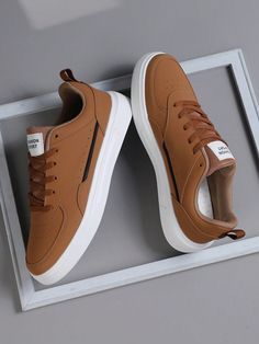 2024 New Men's Sports Shoes Men's Fashion Handsome Casual Shoes Lace Up Men's Shoes Skateboarding Shoes Men's Board Shoes Personalized Street Men's Shoes, Shoes For Men Brown     Colorblock,Plain    Men Shoes, size features are:Bust: ,Length: ,Sleeve Length: Mens Business Casual Shoes, Casual Work Shoes, Street Style Shoes, Sport Shoes Men, Monk Strap Shoes, Casual Sport Shoes, Skateboarding, Desert Boots, Casual Lace