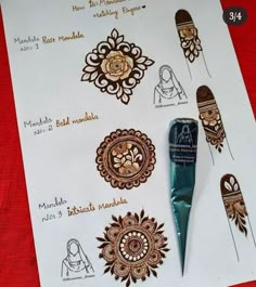 some hendi designs on top of a sheet of paper