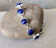 Lapis Lazuli Gemstone Bracelet* Oval Shape Handmade Bracelet* 925 Sterling Silver Bracelet* Wonderful Bracelet* Amazing Bracelet* Gift Item* Description Metal :- 925 Sterling Silver Style : Bracelet  Many have reported improvements in energy levels and balance in moods after wearing silver, as its natural properties may offset outside electrical disturbances, improve circulation and overall body temperature balance, and help maintain cleanliness and immunity. Occasion : Birthday Events, Lovely V Lapis Lazuli Gemstone, Wedding Jewelry Bracelets, Bracelet Argent, Handmade Bracelet, Sterling Silver Bracelet, Wedding Bracelet, Gemstone Bracelet, Bracelet Gift, Sterling Silber