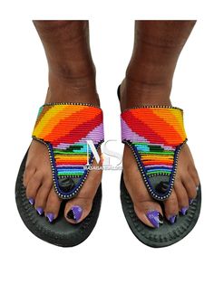 100% handmade using leather and fine beads. Masai beaded sandals are made using the pure original leather and quality African beads.They are inspired by the Masai community They are perfect for any occasion. True to size. We ship worldwide. Feel free to send me a convo for any clarifications Multicolor Round Toe T-strap Sandals For Vacation, Handmade Casual Open Toe T-strap Sandals, Beaded Round Toe Sandals For Beach, Beaded Toe Post Sandals For Beach, Beaded Toe Post Sandals For Vacation, Summer Beaded Slip-on Sandals, Multicolor Open Toe T-strap Sandals, Adjustable Multicolor Open Toe Flip Flops, Beaded Slip-on Sandals For Summer