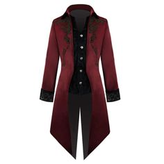 PRICES MAY VARY. Fabric: Velvet MATERIAL: soft, lightweight and comfy for skin. Excellent workmanship, each medieval jacket suit is hand-made by experienced dressmakers. And makes you more attractive and charming. Size reference: S≈38R, M≈40R, L≈42R, XL≈44R, XXL≈46R, 3XL≈48R Occasion: Great dress up idea for Halloween party, Birthday party, Pretend play,Theme Party, Cosplay, Masquerade,Prom,Cruise or any party costume outfit. BEST GIFTS: The best adult Halloween Costume gift for your family, you Tuxedo With Tails, Victorian Jacket, Steampunk Coat, Punk Man, Vampire Costumes, Gothic Coat, Gothic Jackets, Halloween Fest, Victorian Costume