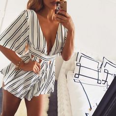 Boho Fits, Romper Swimsuit, 여름 스타일, Jumpsuit Elegant, Striped Rompers, Striped Jumpsuit, Jumpsuit Fashion, Women's Summer Fashion, Tulum