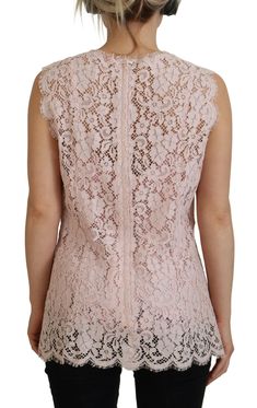 Brand new with tags Sleeveless blouse Translucent material Floral motif in pink powder Openwork cord lace Zipper closure on the back Subtle logo details Made in Italy Pink Powder, Cord Lace, Stefano Gabbana, Blouse Material, Dolce E Gabbana, Dolce & Gabbana, Sheer Lace, Sleeveless Tank, Brunei