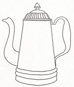 a drawing of a coffee pot with a lid