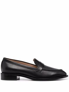 Leather Loafers, Stuart Weitzman, Fashion Branding, Black Leather, Loafers, Slip On, Sleek, Leather, Black