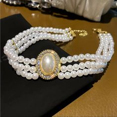 Elegant Jewelry Necklace Looks Like Famous Princess Diana's Necklace Size 16.54x1.97 Inch Princess Diana Jewelry, Vintage Pearl Necklace, Vintage Choker Necklace, Jewelry Decor, Neck Jewelry, Pearl Necklace Vintage, Vintage Choker, Round Pendant Necklace, Jewelry Pearl