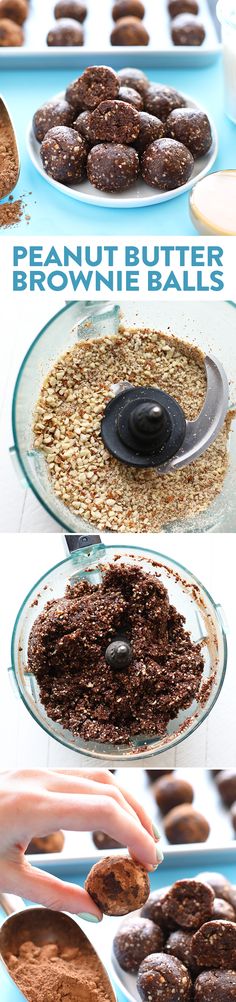 chocolate donuts are being made in a glass bowl and then topped with brownie batter